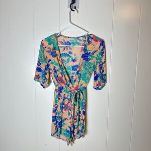 Floral Print Jumpsuit/Romper with Belt